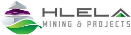 HLELA Mining & Projects logo with geometric shapes and green leaf design.