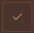 Brown square with a beige checkmark centered inside.