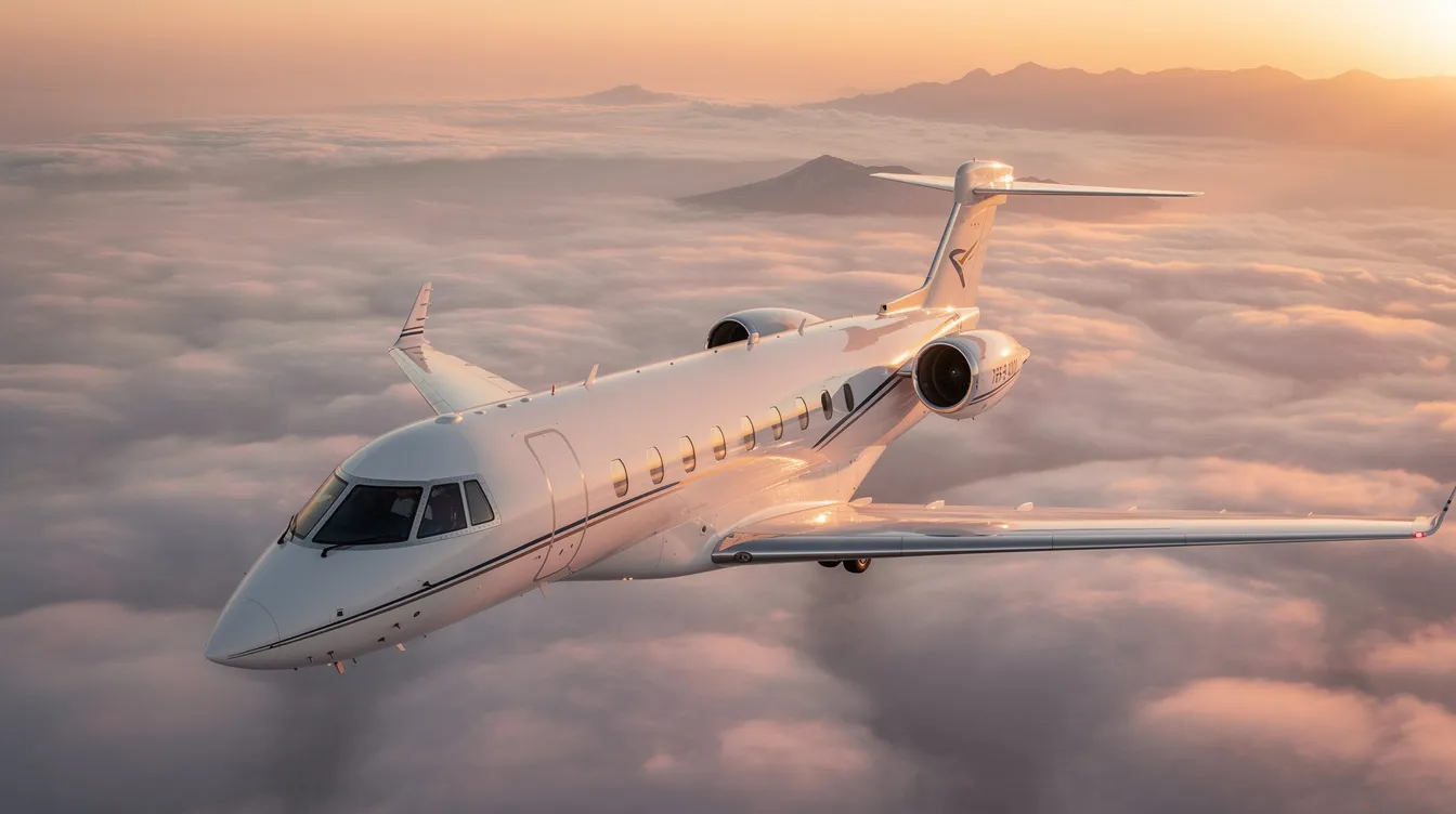 The image depicts a sleek private jet parked on a tarmac, showcasing the luxury associated with private aviation. This aircraft represents the exclusive access and personalized service offered to jet card members, catering to discerning travelers seeking guaranteed availability for their private jet travel needs.