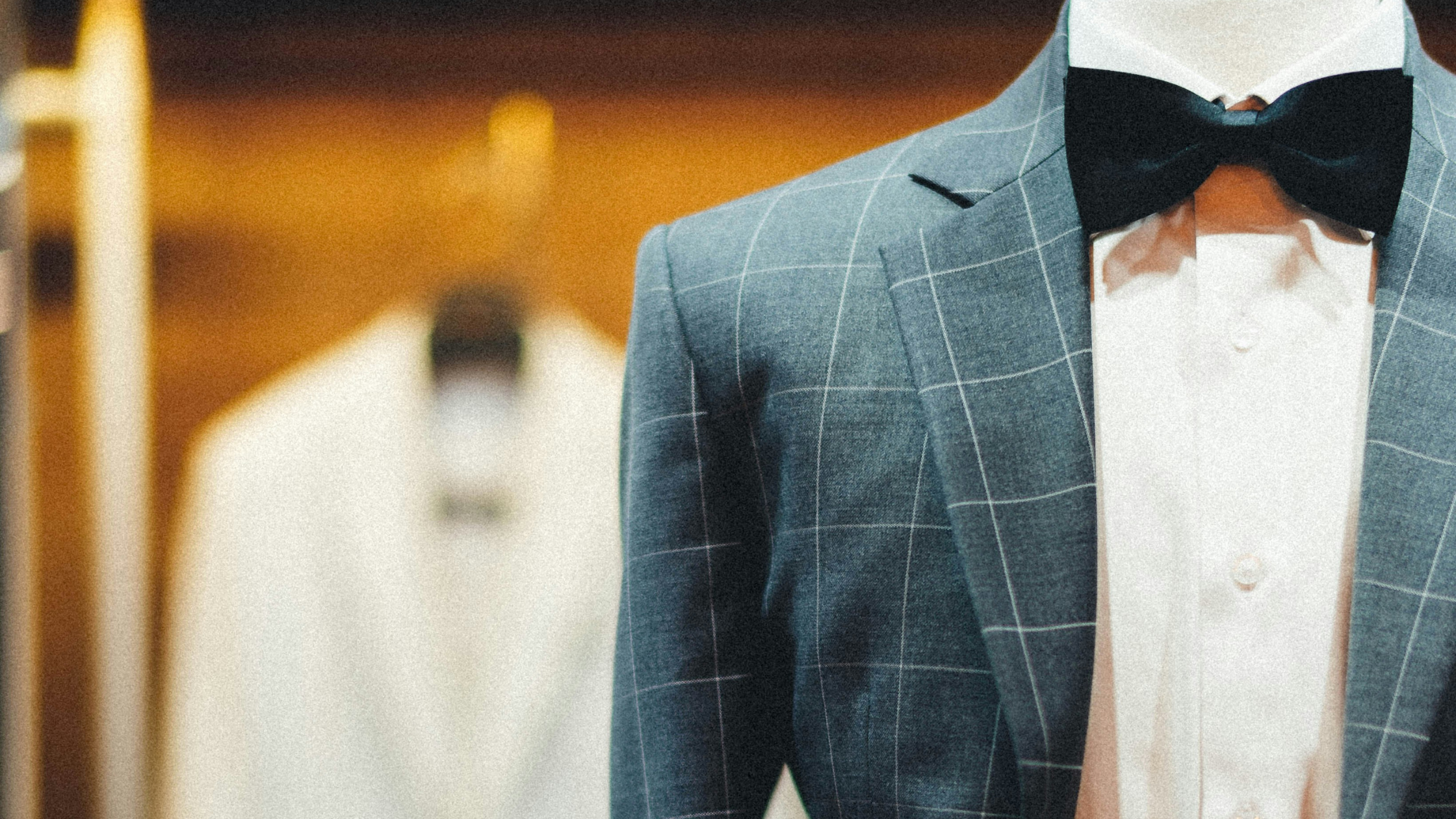 Formal suit displayed in a shop