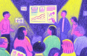 Illustration of brand marketers and researchers validating media investments with proof of consumer intent and awareness.