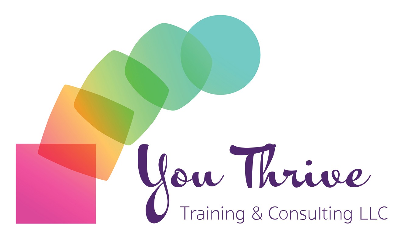 You Thrive Training & Consulting LLC logo featuring a red square morphing into a teal circle