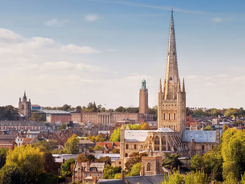 Norwich cathedral from afar