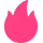 Pink flame icon on a white background.