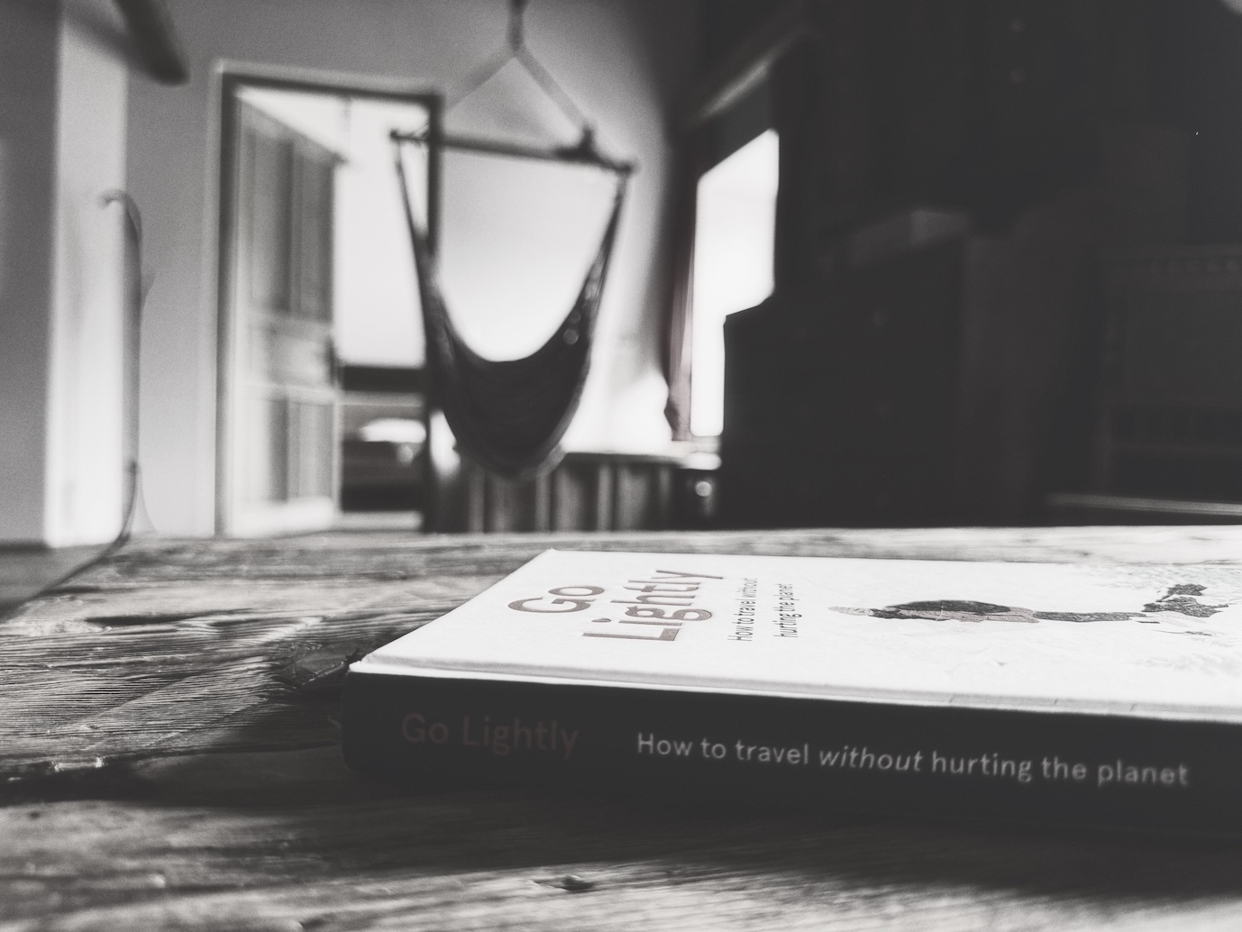 Bücher und Hängesessel im Wohnzimmer des Bergfried