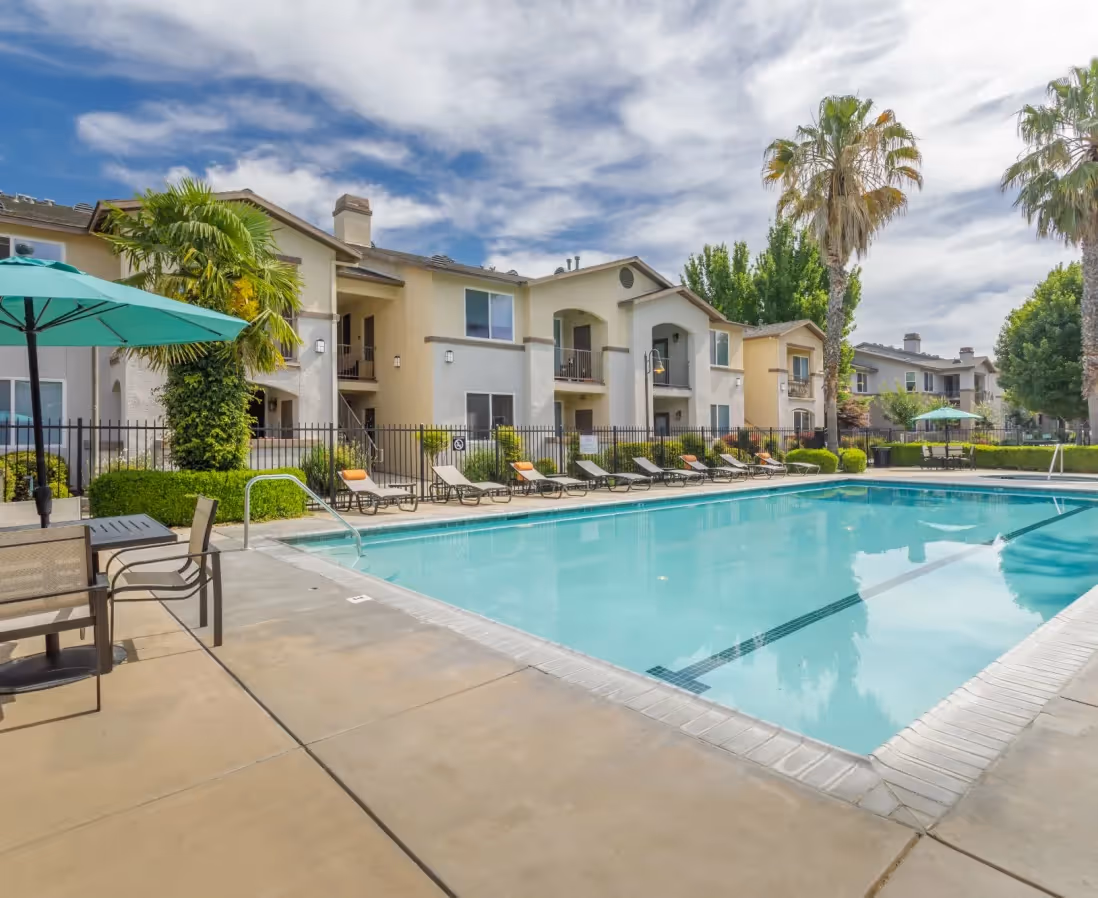 Pool and outdoor lounge area