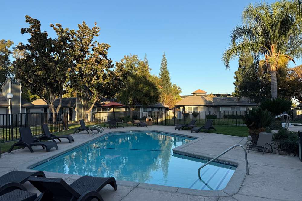 Swimming pool with lounge chairs