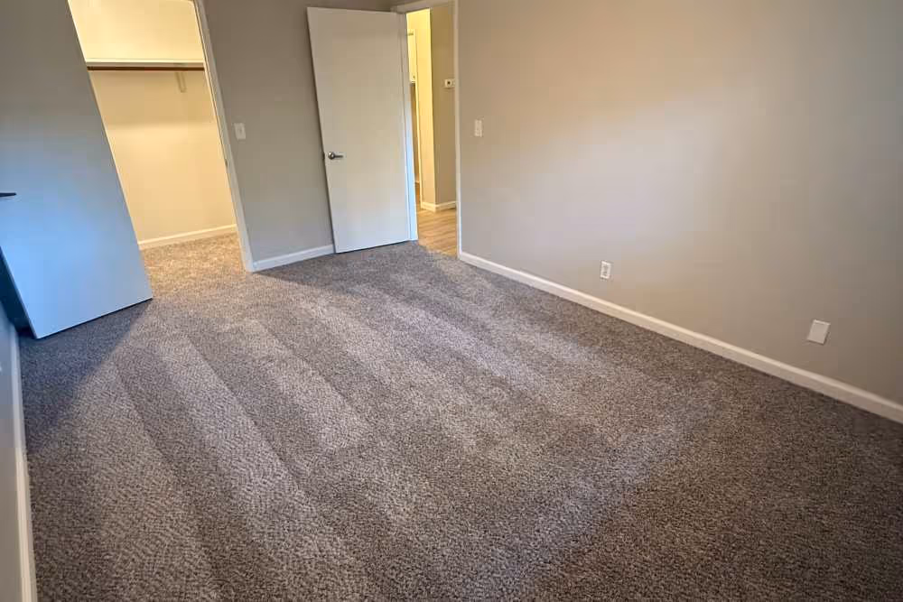 Unfurnished bedroom with carpet and closet
