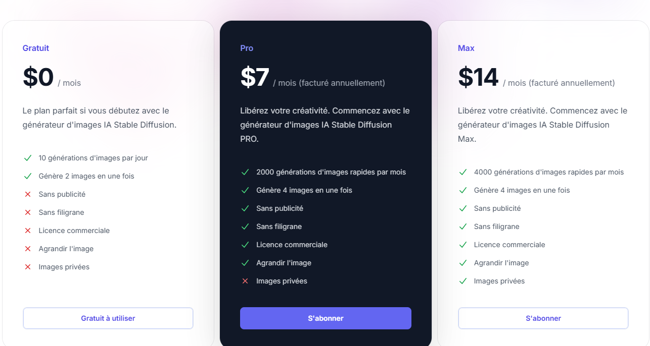Pricing - Stable Diffusion