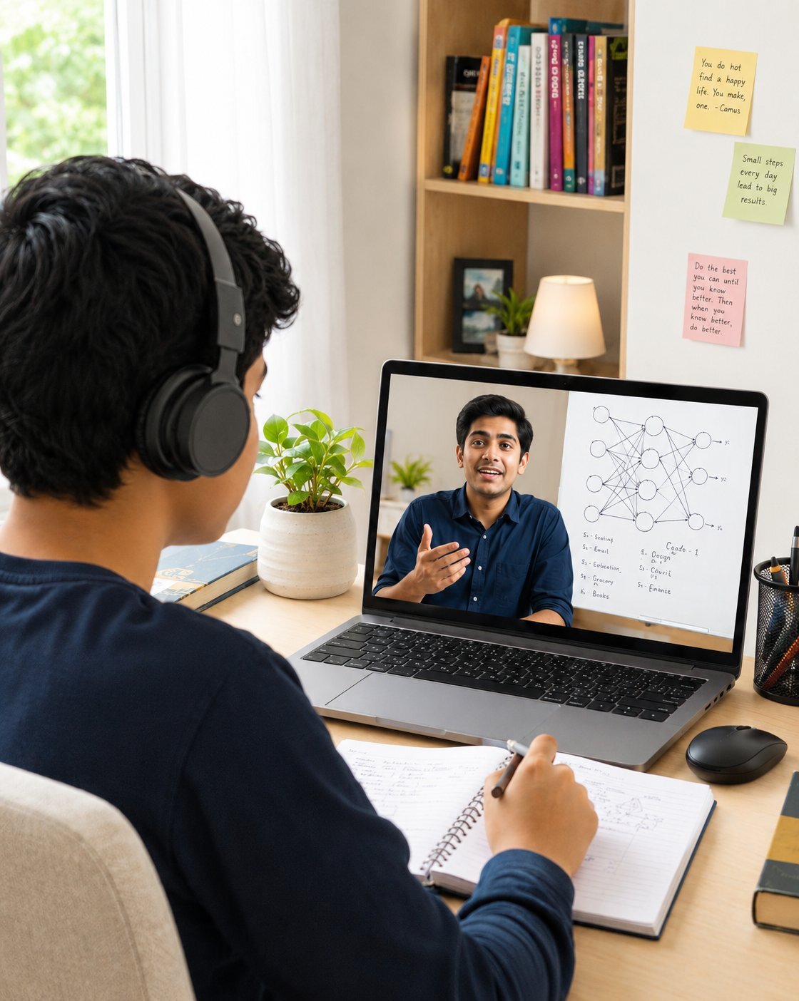 A student in a live 1-on-1 AI session with their IIT graduate mentor