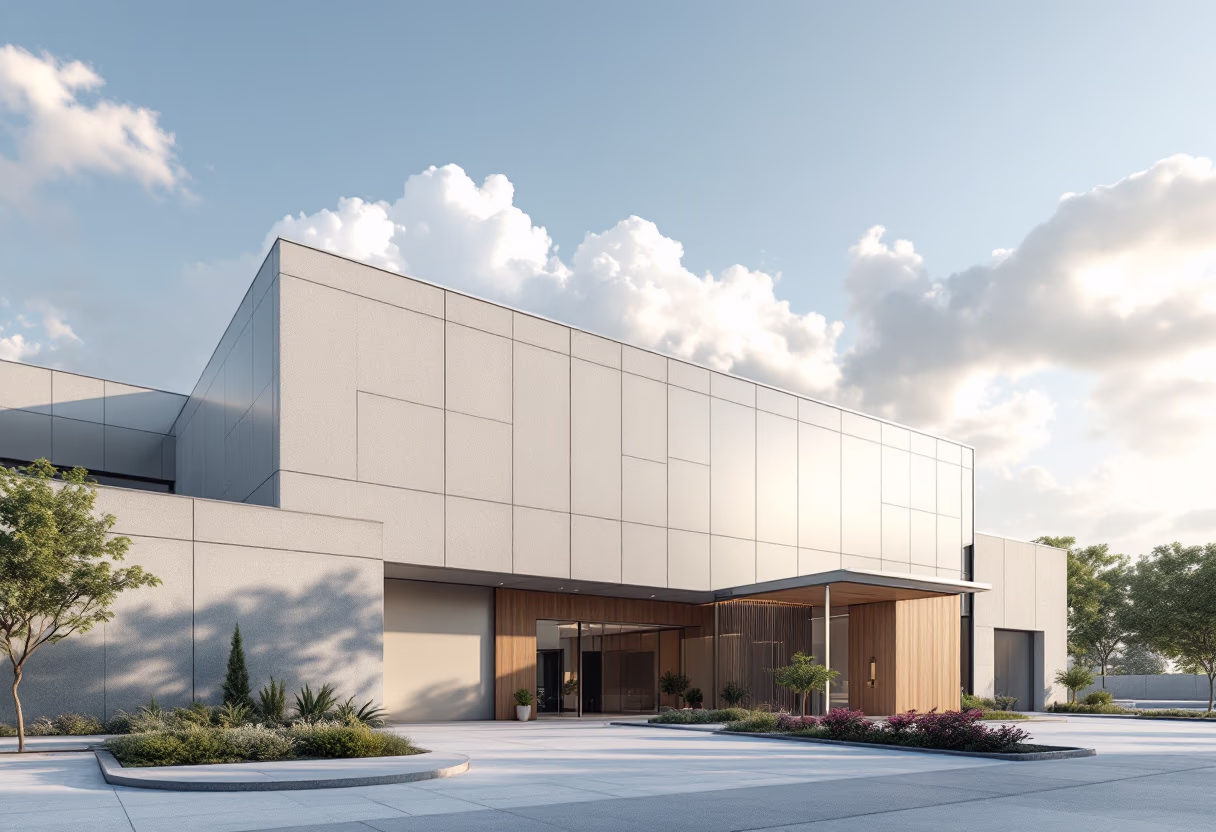 image of factory exterior (for a manufacturing plant)