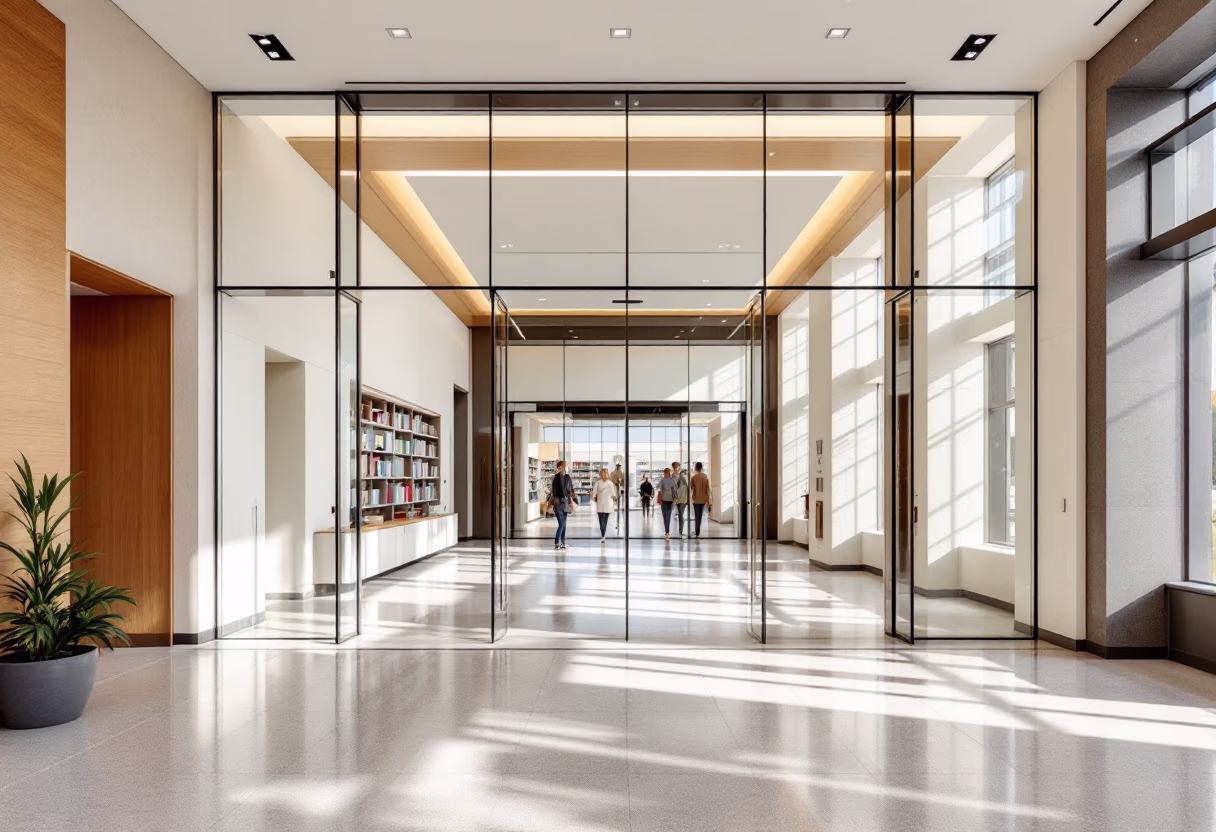 image of entrance to library for a schools (k12)