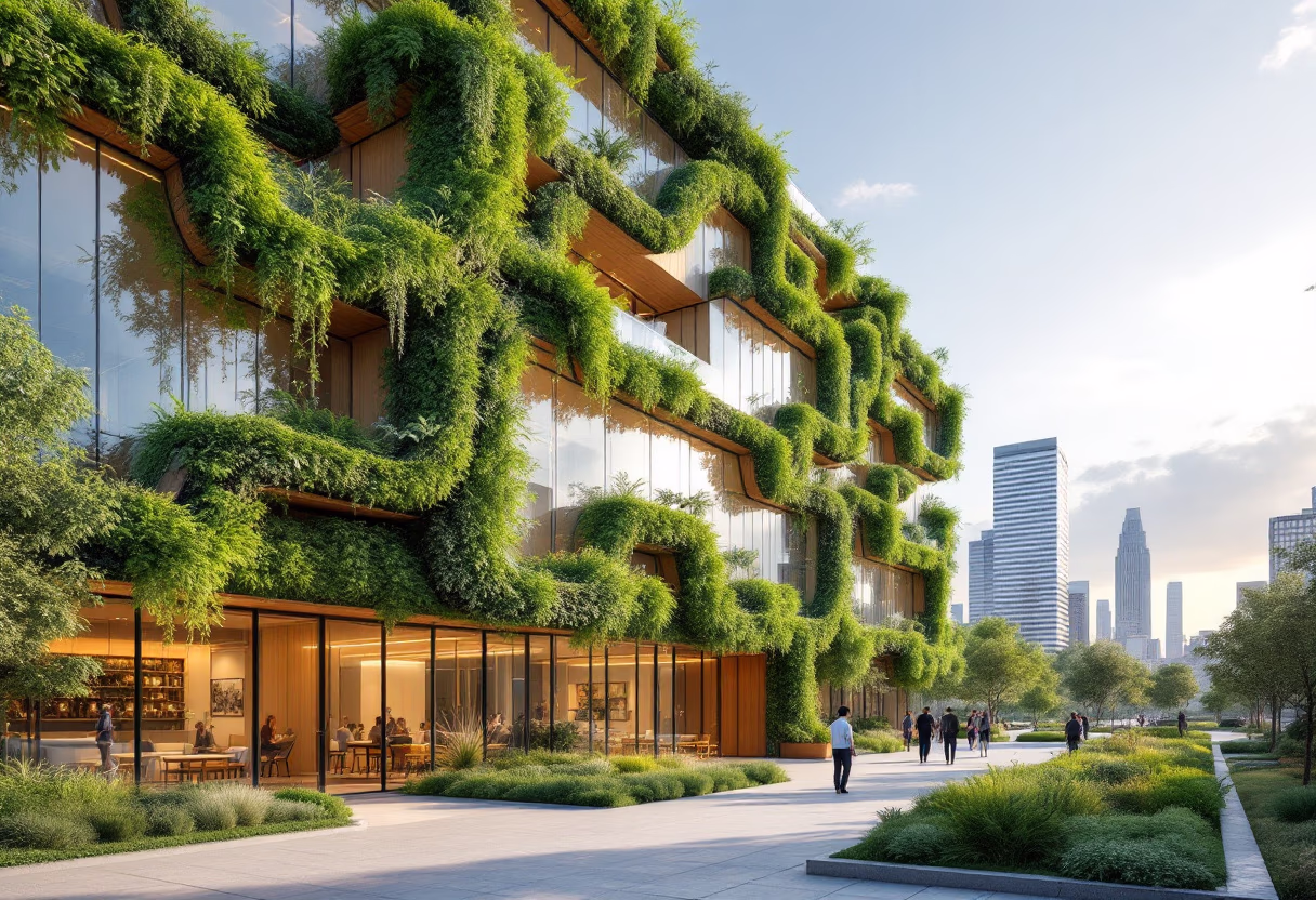 image of corporate office building (for a green tech/cleantech company)