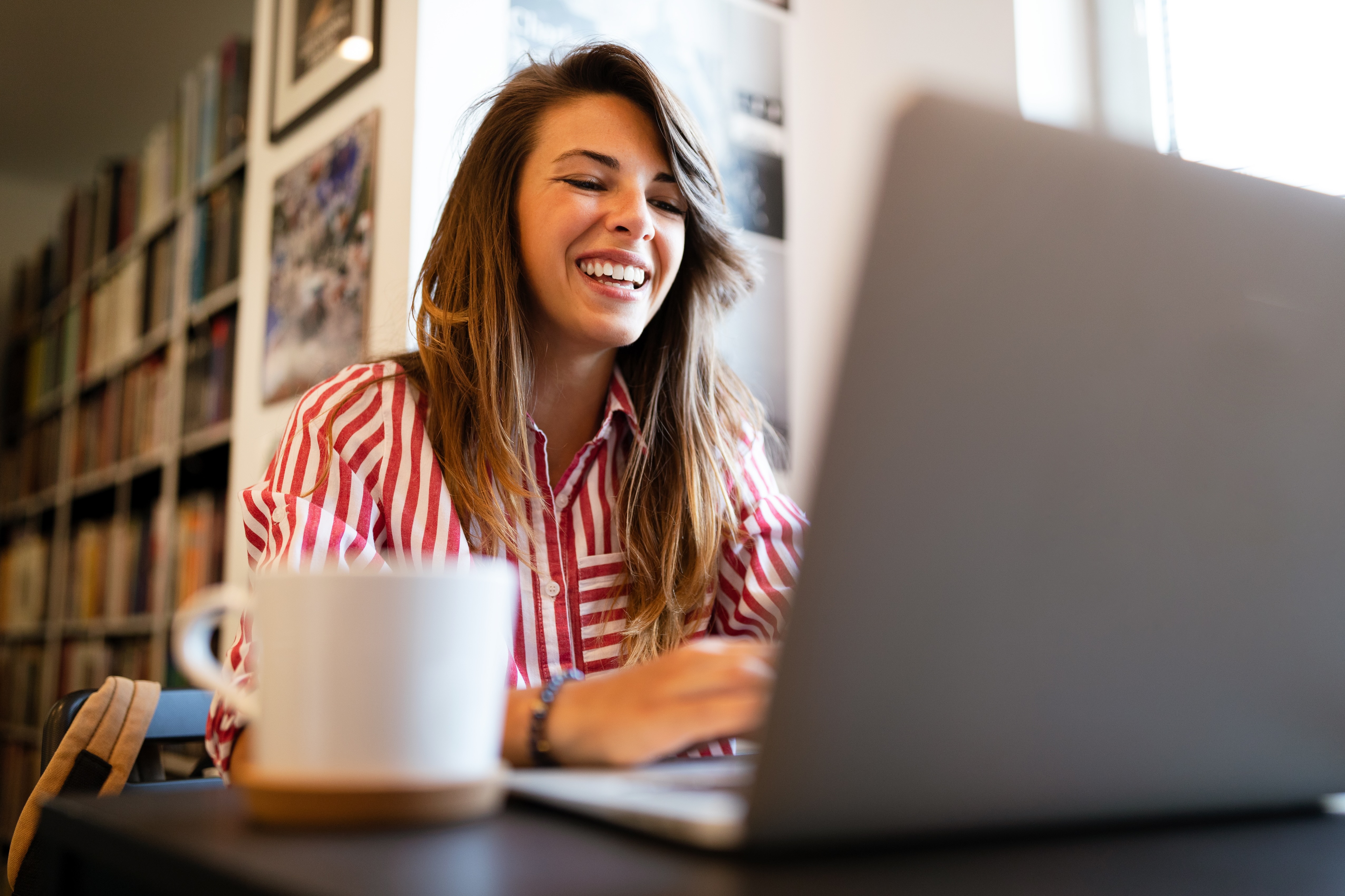 Girl using her laptop