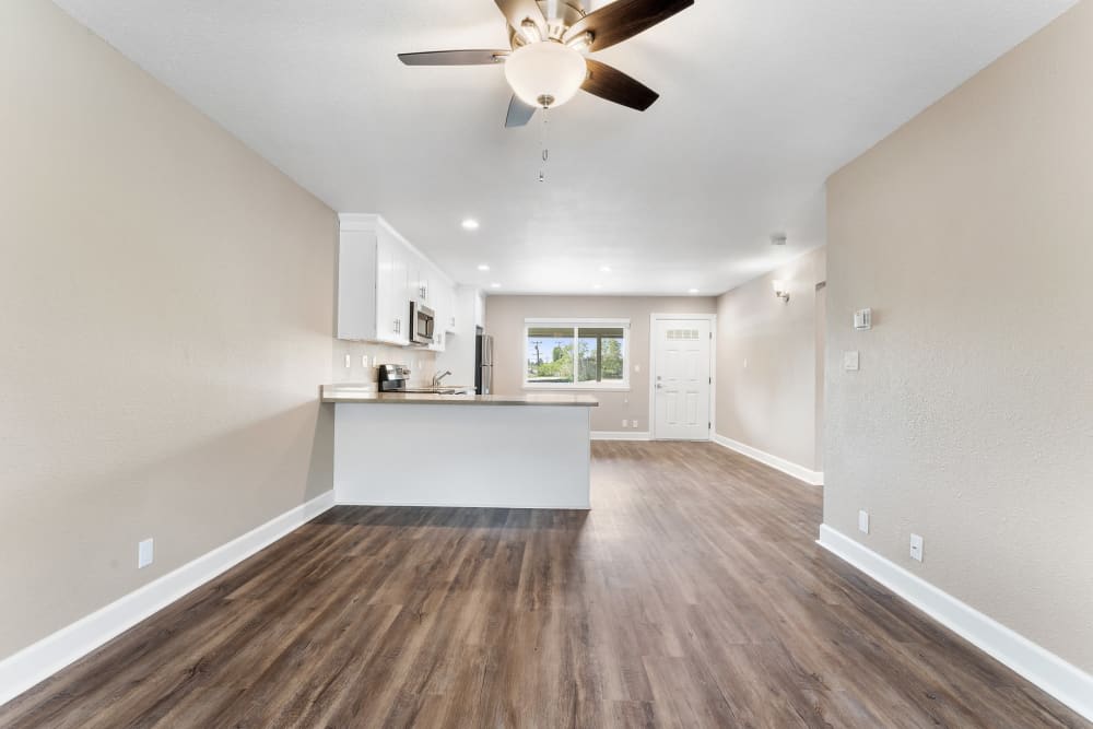 Wide view of unfurnished living area