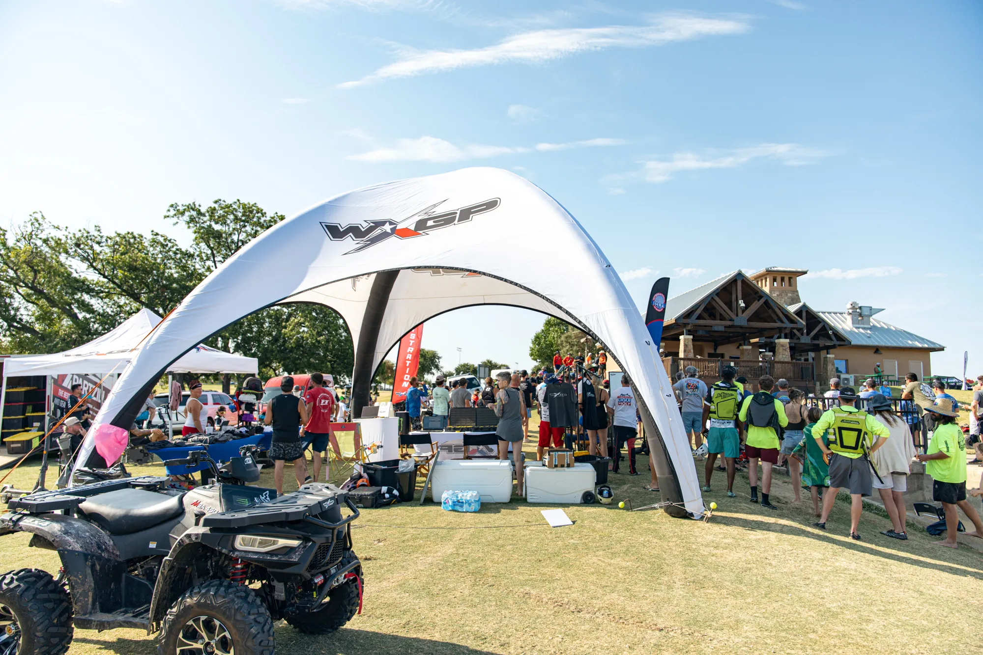 WXGP branded inflatable dome at the heart of the paddock