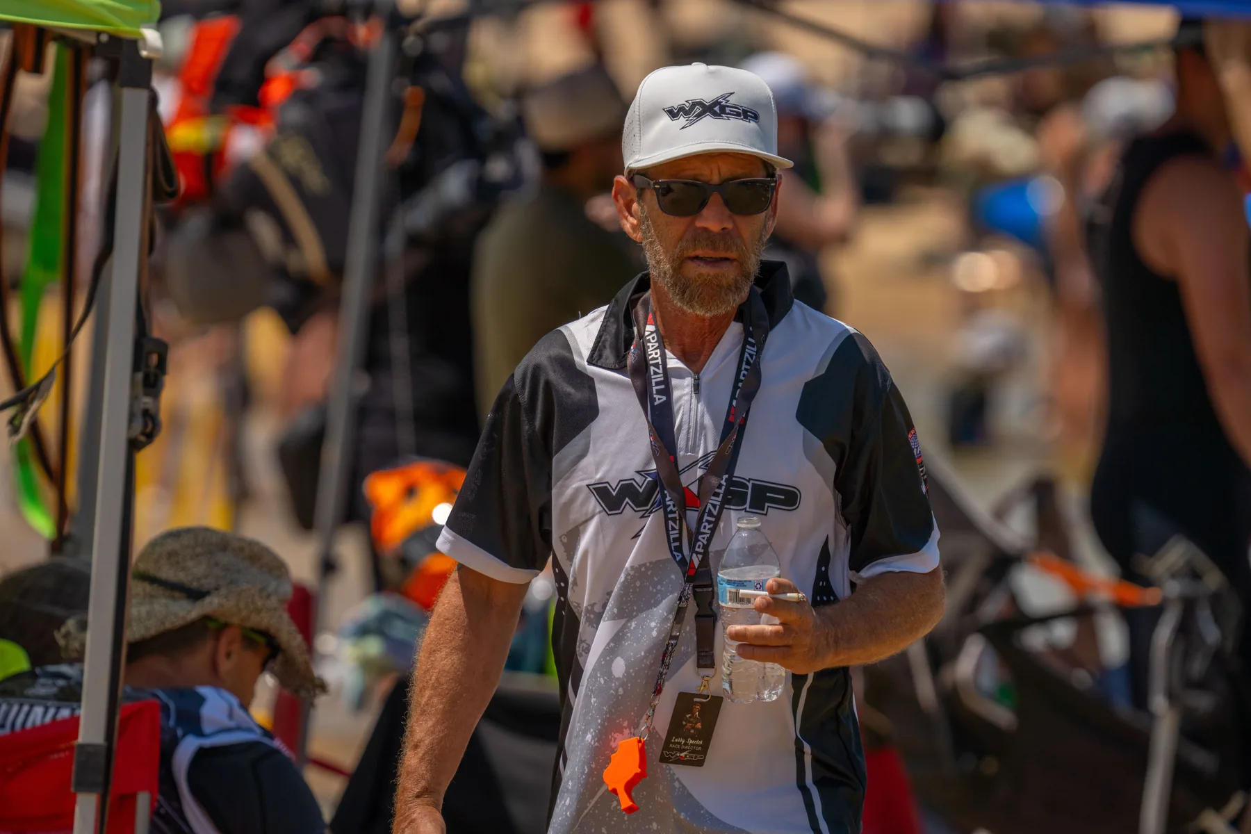 WXGP race director in the race-control crew shirt