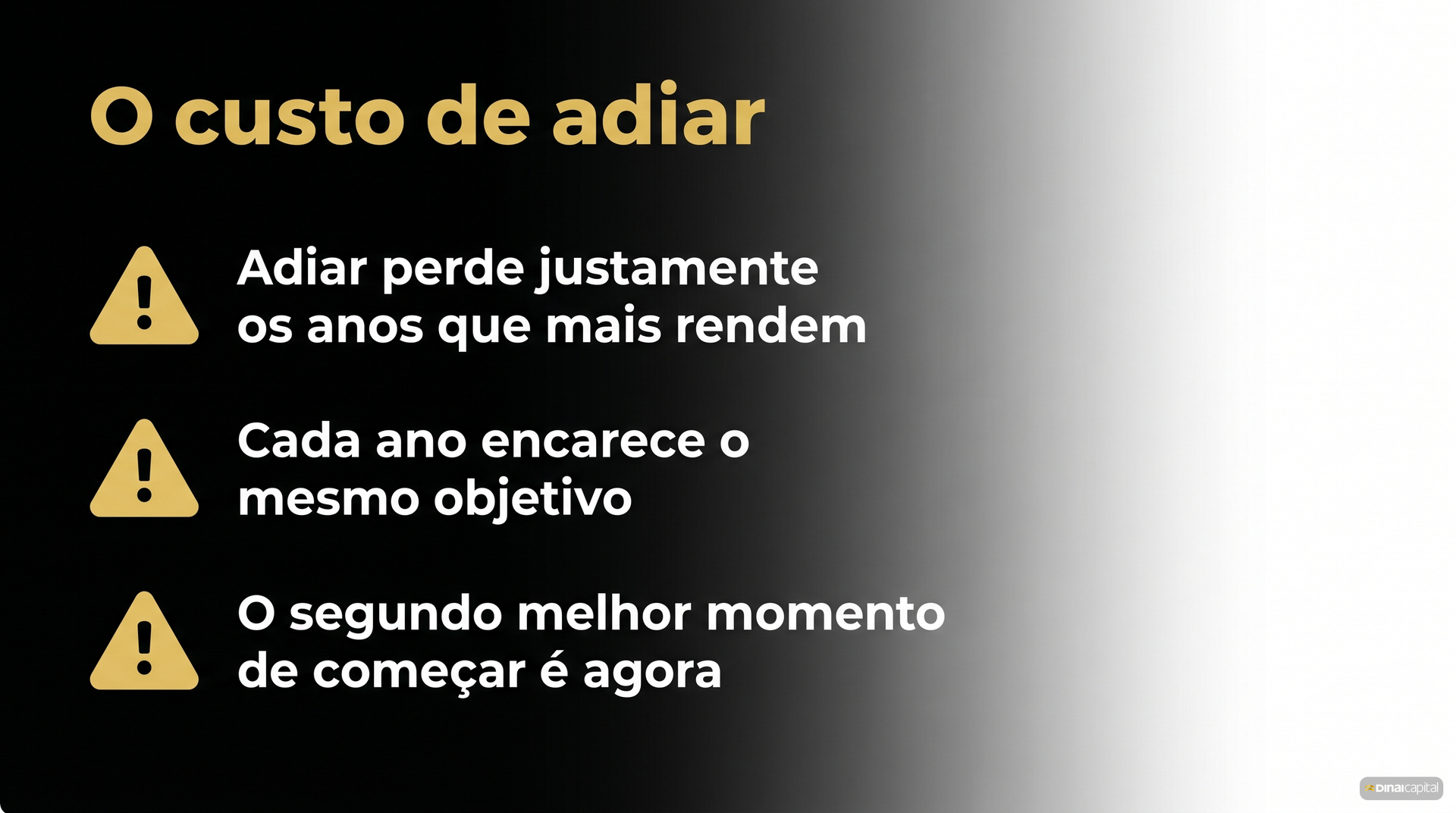 Custo de adiar