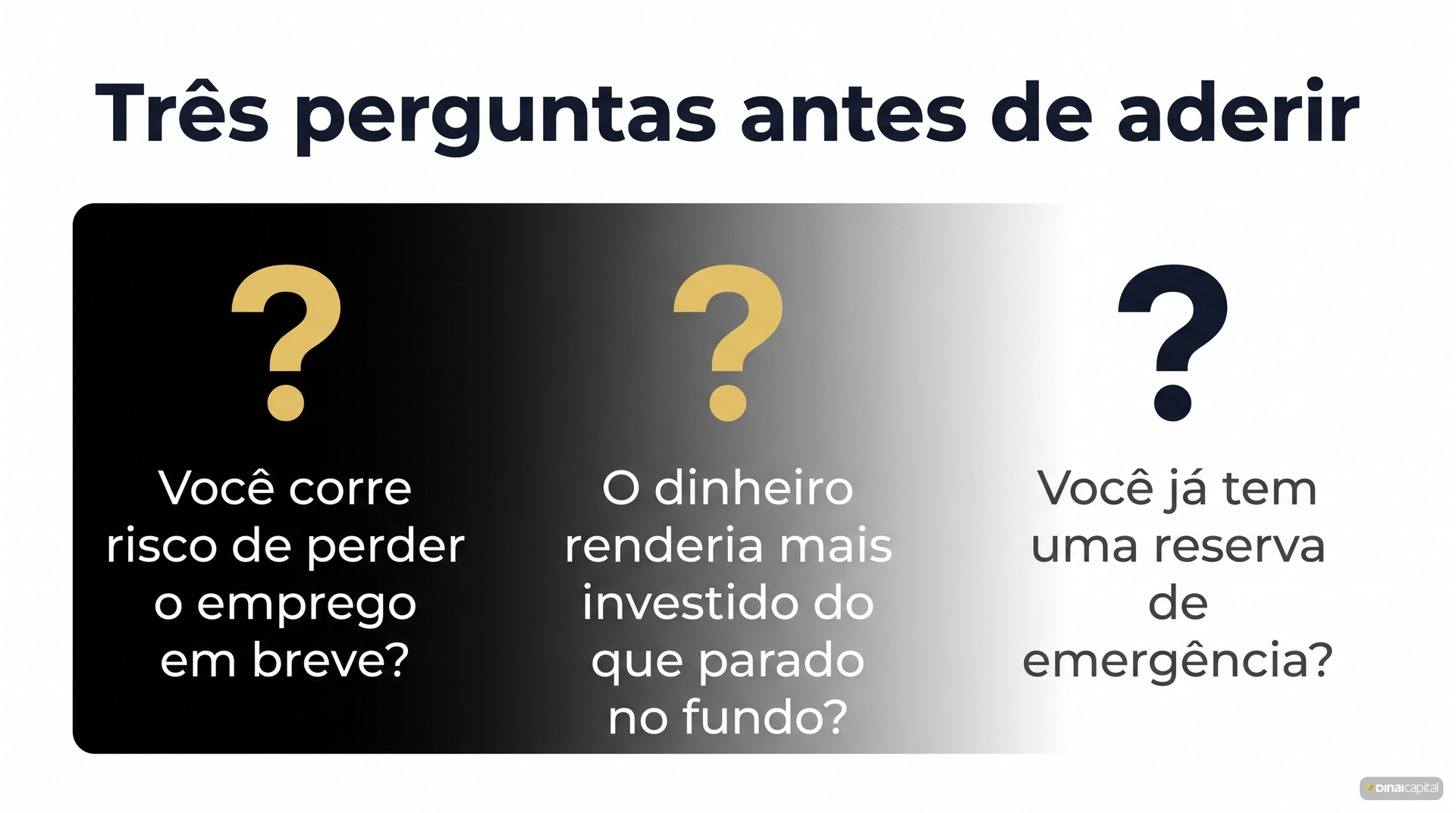 Tres perguntas antes de aderir