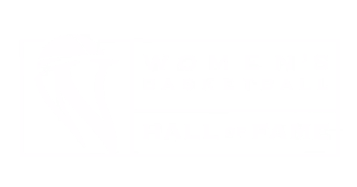 Logo for the Women's Basketball Hall of Fame featuring a stylized female basketball player alongside the text 'Women's Basketball Hall of Fame'.