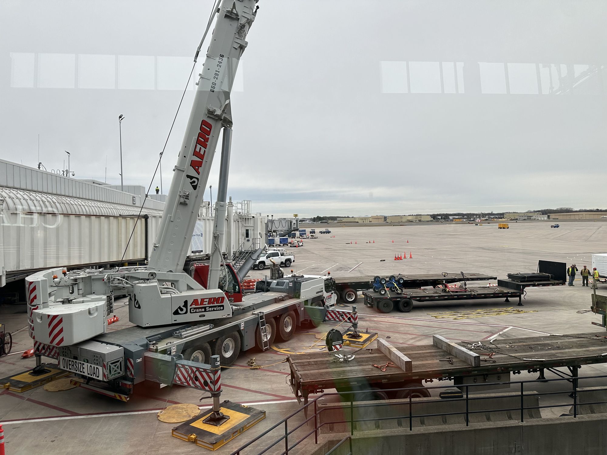 Aero Crane positioned on airport tarmac