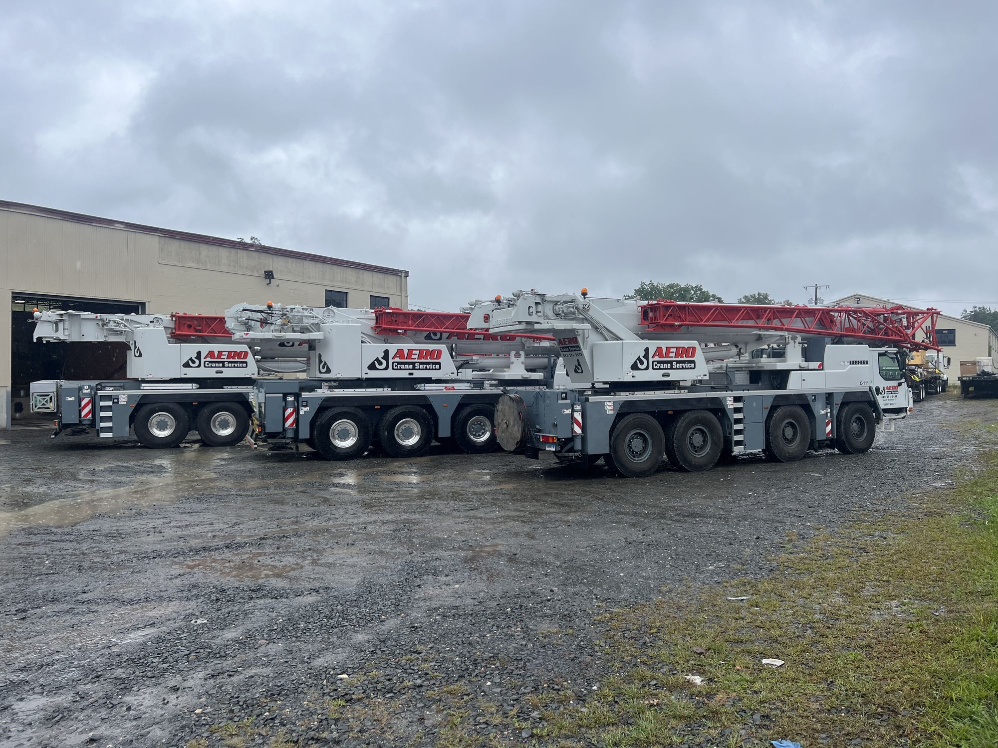 Wide angle view of the Aero Crane yard in South Windsor, CT