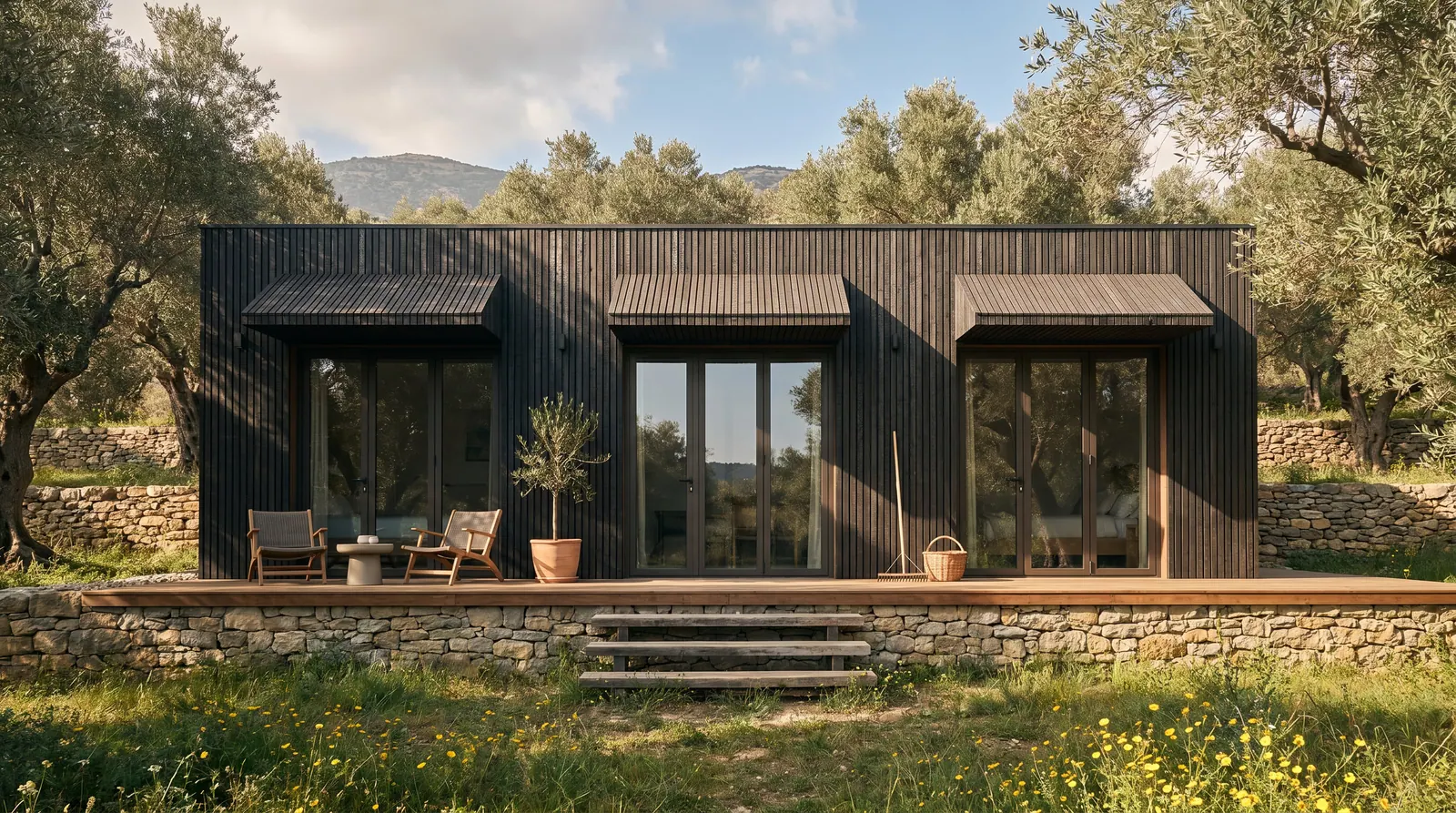 Aktí 60 · Charred cedar, olive grove in Paphos