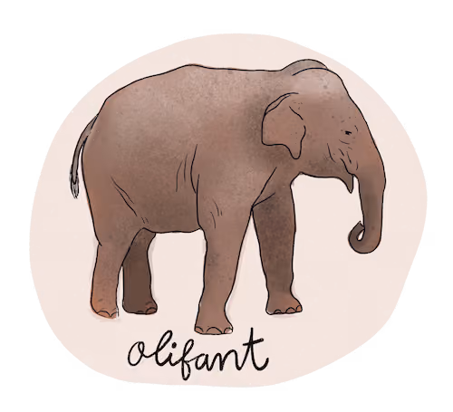 Illustratie van een olifant.