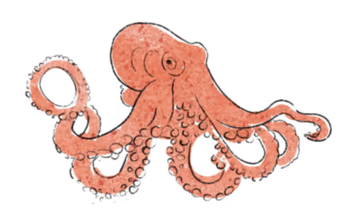 Illustratie van een octopus.