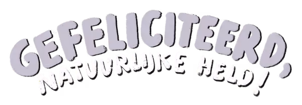 Illustratie om te feliciteren met het behalen van alle heldenkrachten.