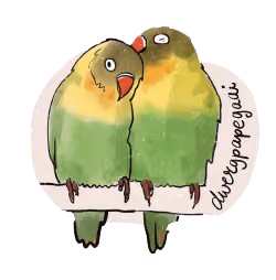 Illustratie van een kleurrijke papegaai.