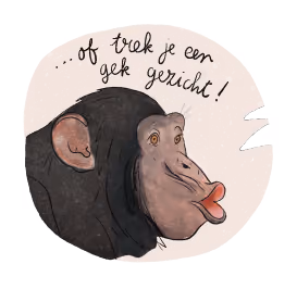 Illustratie van een grappige gezichtsuitdrukking.