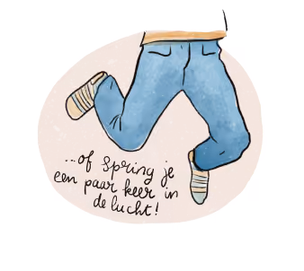 Illustratie van een springende beweging.