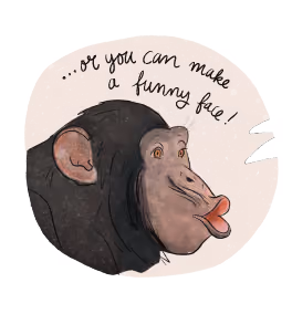 Illustration of a funny facial expression.