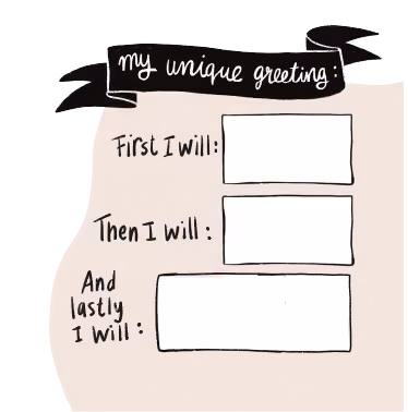 Illustration inviting children to create their own greeting.