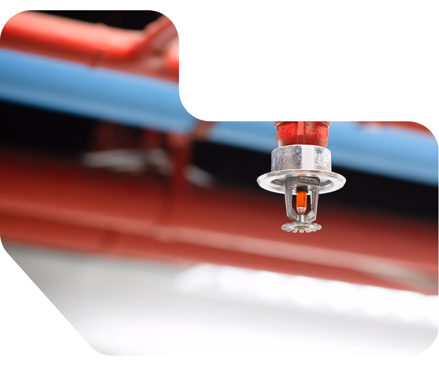 a fire sprinkler head connected to piping