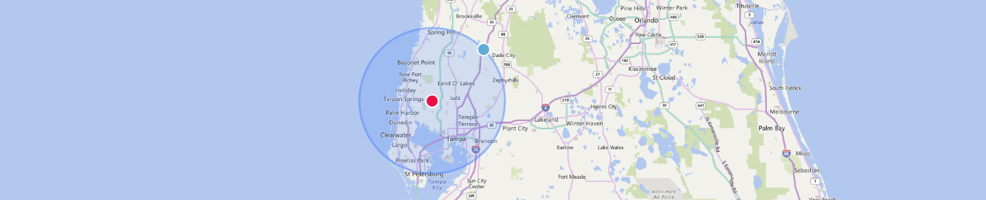 google maps radius around odessa