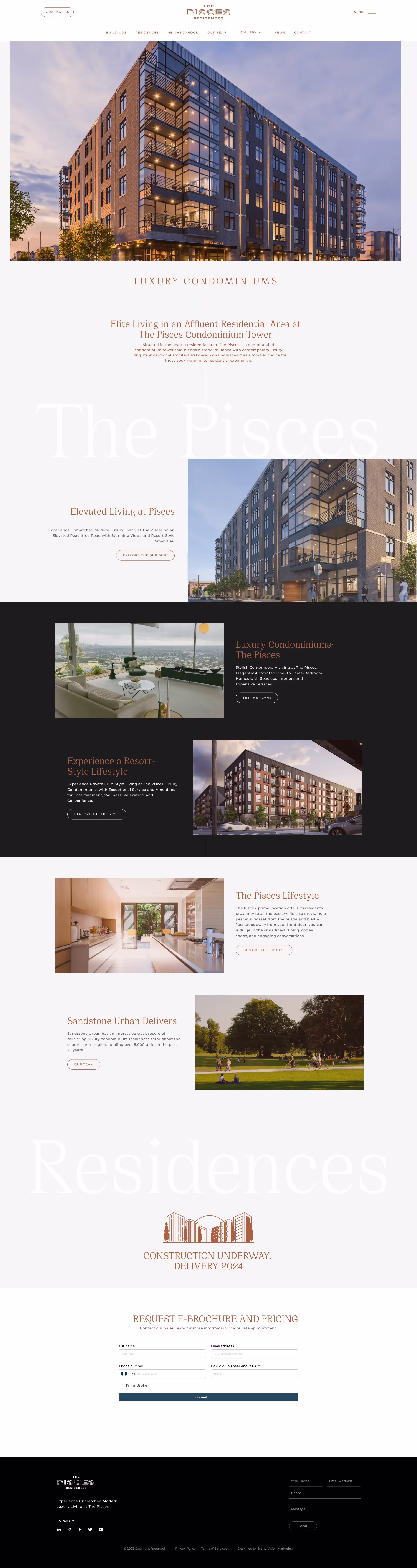 Branding & Website Design - The Pisces Residences by Brand Vision Marketing.