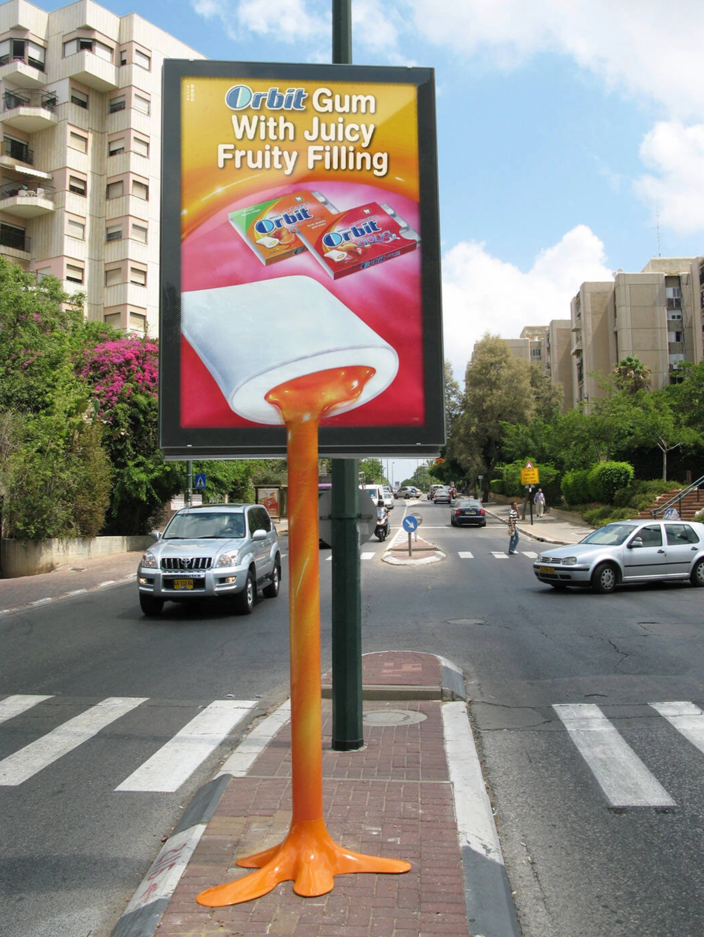 Guerrilla marketing orbit gum Israel campaign