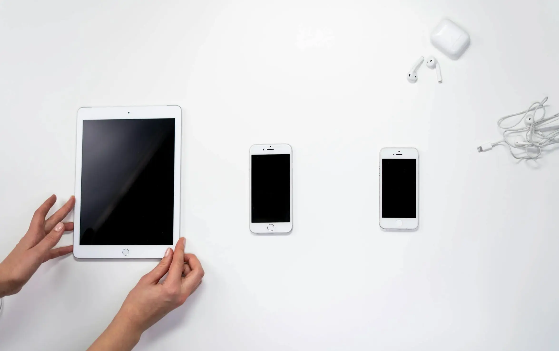 apple products in a line-up display