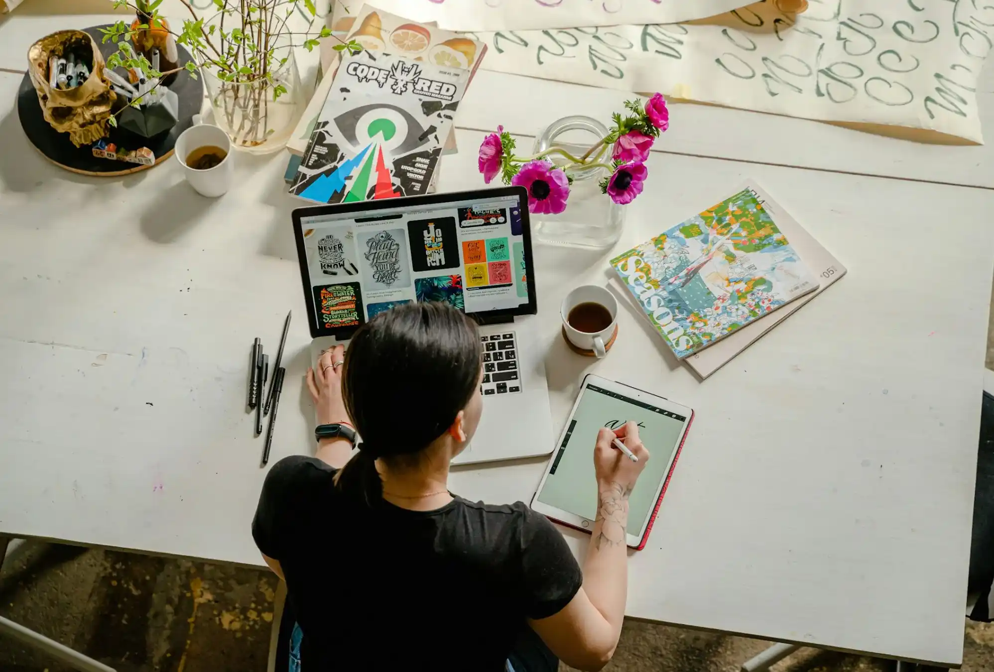 graphic designer working