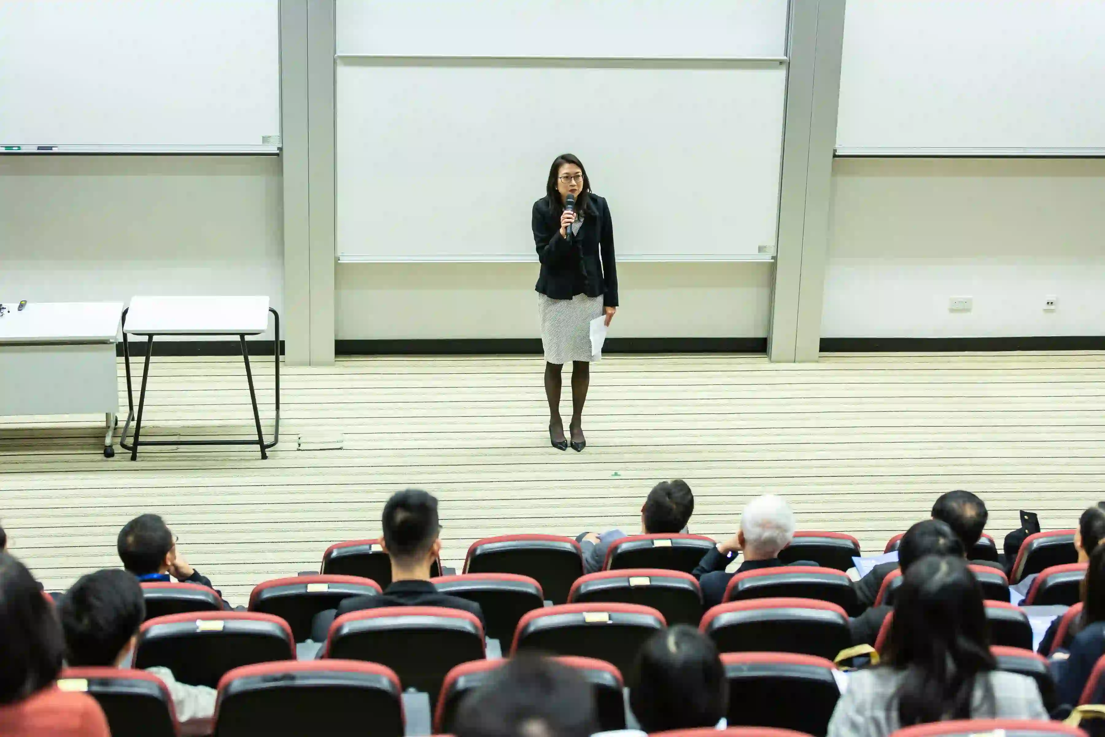 woman giving a lecture