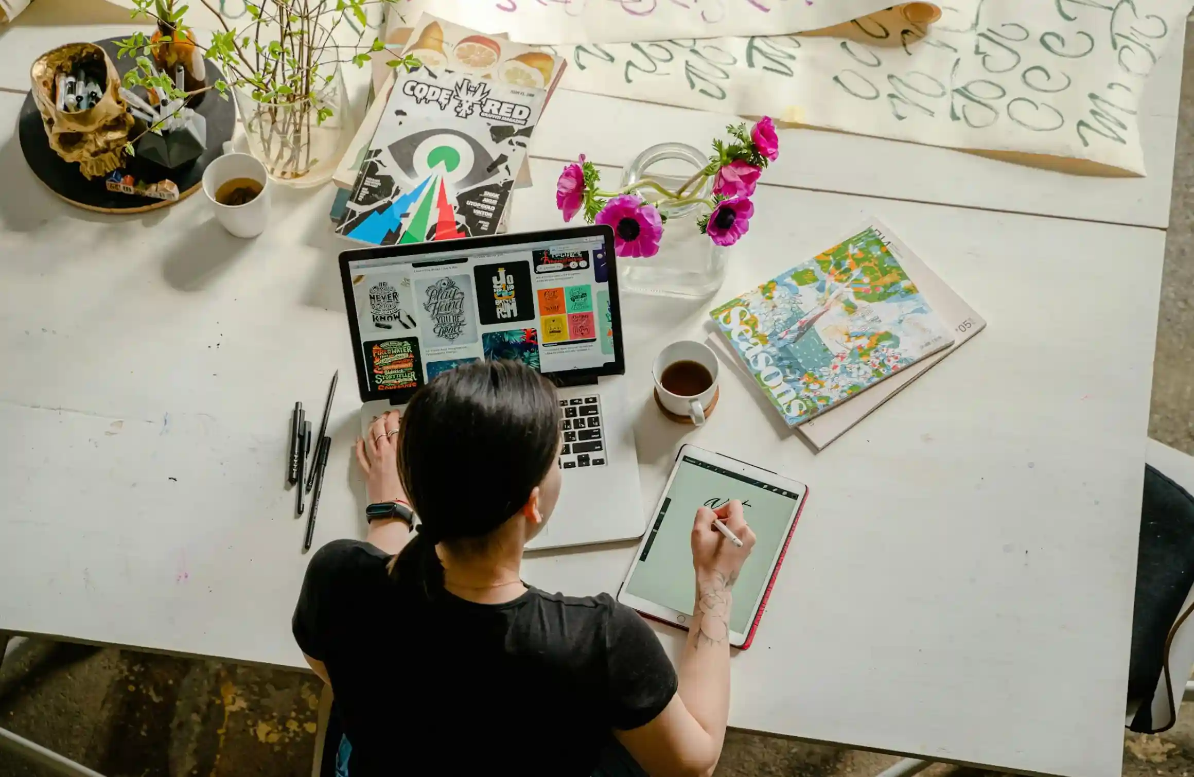 person creating marketing design