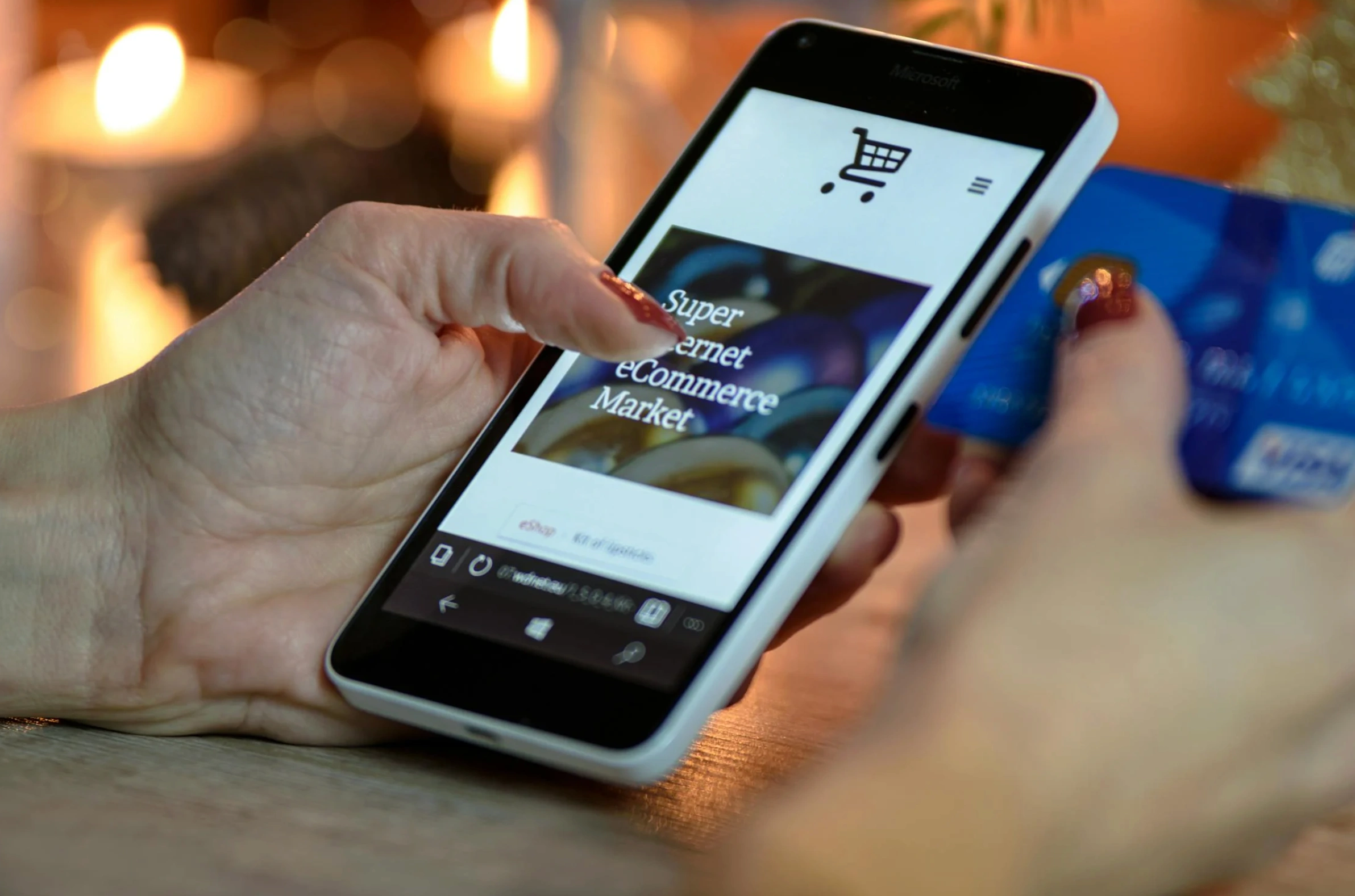 e-commerce site on mobile