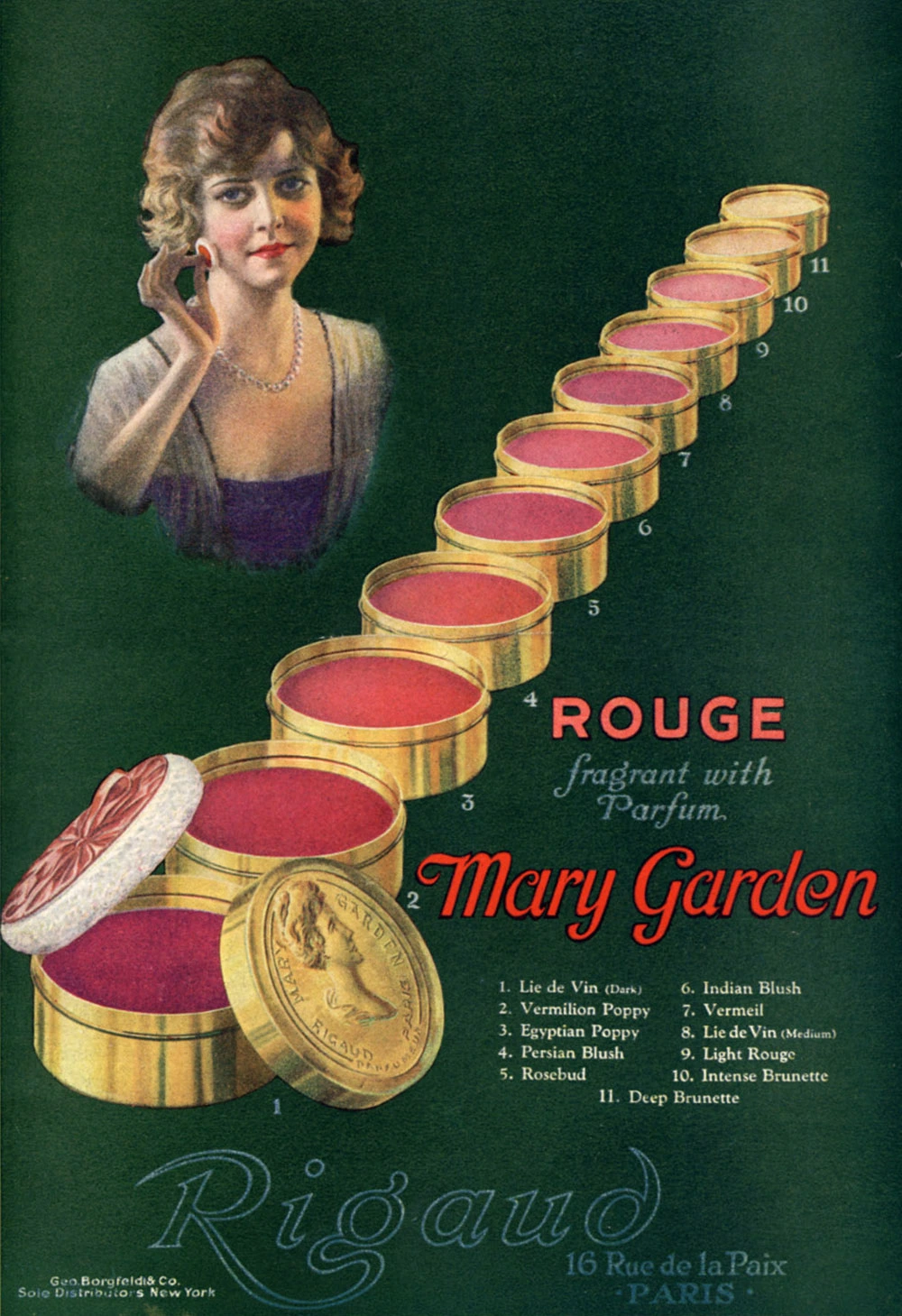 1920 advertisement poster for blushes