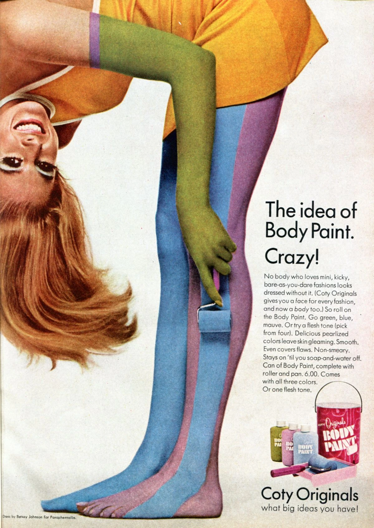 1960's body paint advertisement poster