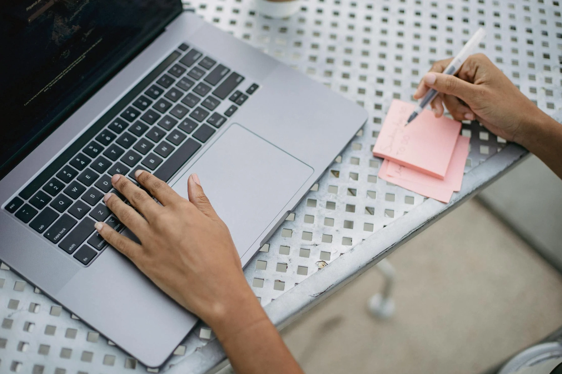 Woman taking notes