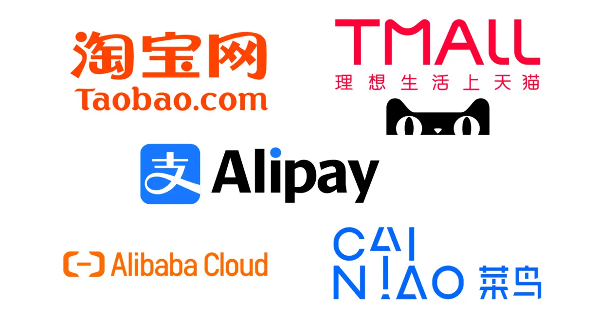 Logos of companies created by Alibaba