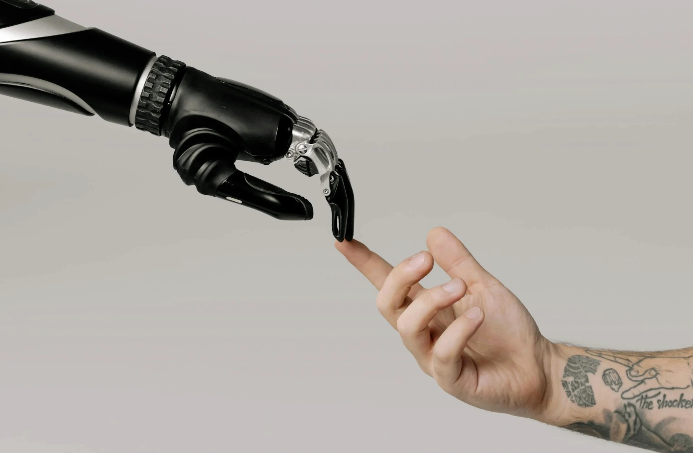 Robot touching human