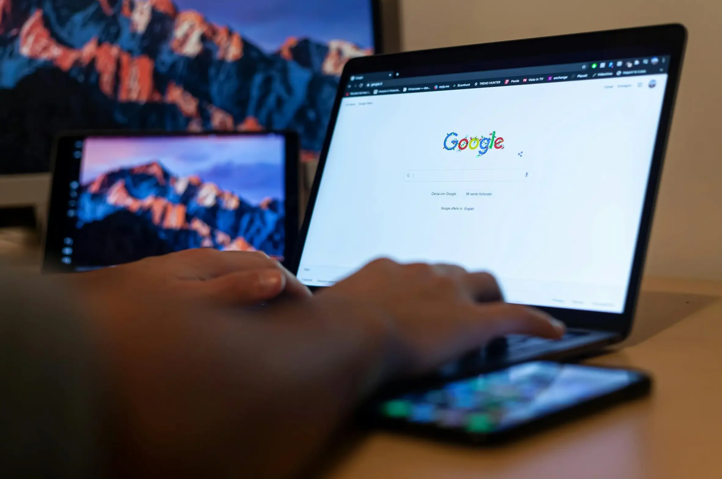 Running a manual Google search to check a keyword ranking position